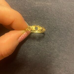 Gold Heart Accent Women's Ring - Elegant Gold Solid 14k with Diamonds